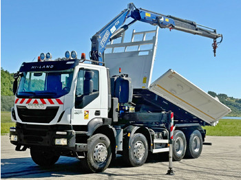 Camião basculante, Camião grua Iveco TRAKKER 450 * FASSI F215A.0.22 + FUNK / 8x4 *TOP: foto 3