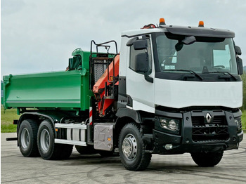 Camião basculante, Camião grua Renault C 430 *KIPPER 5,10 m + PK 16001 - K B* 6x4: foto 4