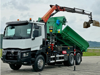 Camião basculante, Camião grua Renault C 430 *KIPPER 5,10 m + PK 16001 - K B* 6x4: foto 3
