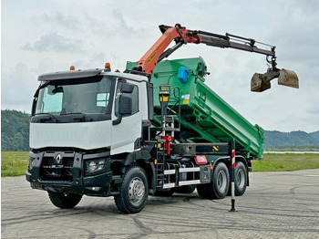 Camião basculante, Camião grua Renault C 430 *KIPPER 5,10 m + PK 16001 - K B* 6x4: foto 2