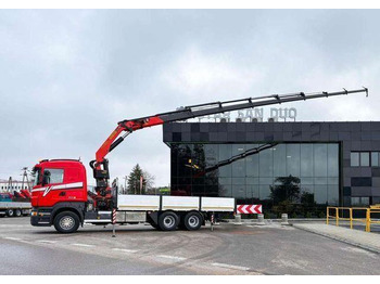 Camião de caixa aberta/ Plataforma, Camião grua Scania R500 6x2 PALFINGER PK 29002 Crane Kran: foto 3