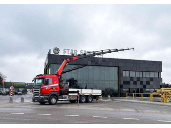Camião de caixa aberta/ Plataforma, Camião grua Scania R500 6x2 PALFINGER PK 29002 Crane Kran: foto 5
