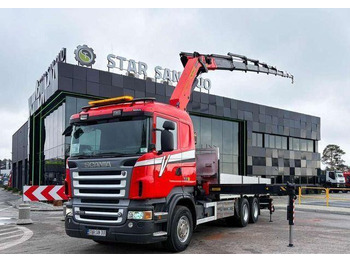 Camião de caixa aberta/ Plataforma, Camião grua Scania R500 6x2 PALFINGER PK 29002 Crane Kran: foto 4