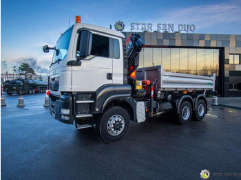 Camião basculante MAN  TGS 26.360 6x6 PALFINGER PK 18001 EH Crane Kipe: foto 2