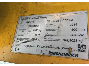 Empilhador retráctil Jungheinrich ETV216: foto 4