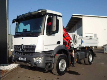 Camião basculante, Camião grua novo Mercedes-Benz Arocs 1832 KK 4x2 Kipper+Kran Fassi F120+Funk: foto 3