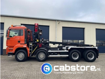 Camião com sistema de cabo, Camião grua MAN TGA 41.440 8X4 BB Palfinger Epsilon Z-Kraan bouwjaar 2011 + NCH 30 Ton's Kabel-containersyteem - Handgeschakeld - Bouwjaar 2007 - Km 582.782: foto 5