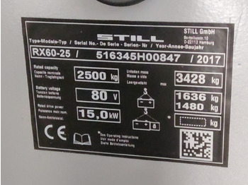 Empilhadeira elétrica Still RX60-25/BATT.NEU: foto 4