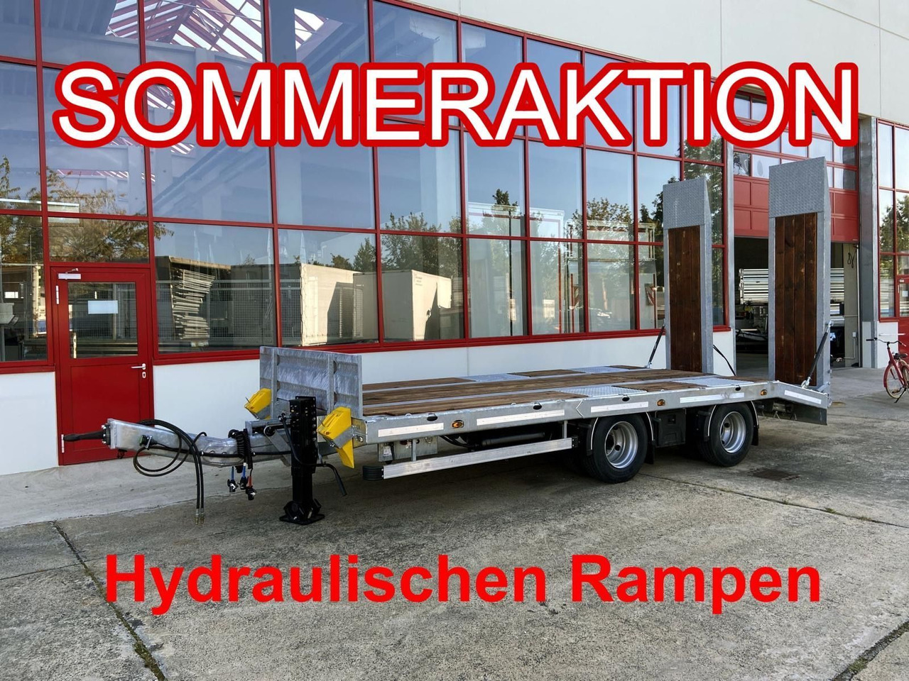 Möslein 21 t Tandemtieflader, hydr. Rampen, NEU - Reboque baixa: foto 1 Möslein 21 t Tandemtieflader, hydr. Rampen, NEU - Reboque baixa: foto 1
