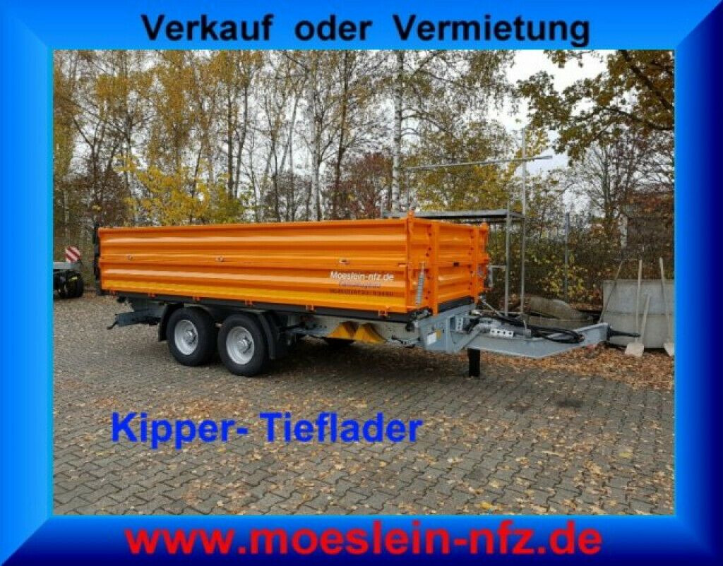 Möslein neuer Tandem 3- Seitenkipper Tiefladermit Bordw - Reboque basculante: foto 1 Möslein neuer Tandem 3- Seitenkipper Tiefladermit Bordw - Reboque basculante: foto 1