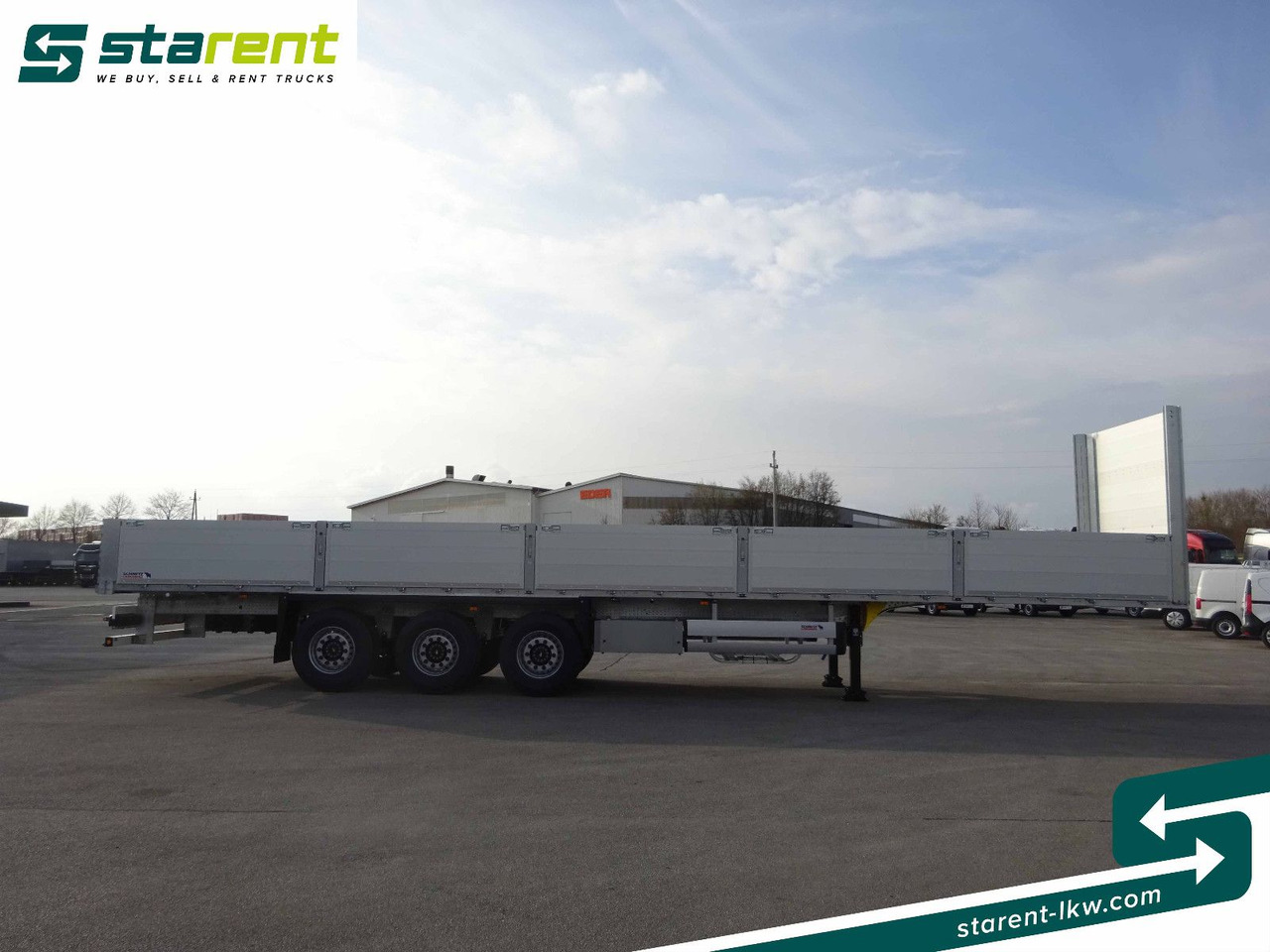 Schmitz Cargobull Baustofftrailer, Liftachse, 80cm Bordwände - Semi-reboque plataforma/ Caixa aberta: foto 4 Schmitz Cargobull Baustofftrailer, Liftachse, 80cm Bordwände - Semi-reboque plataforma/ Caixa aberta: foto 4
