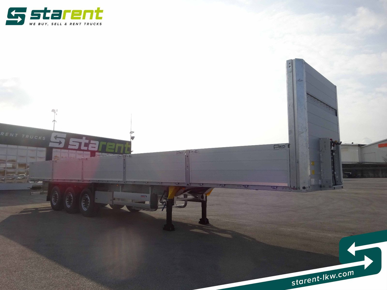 Schmitz Cargobull Baustofftrailer, Liftachse, 80cm Bordwände - Semi-reboque plataforma/ Caixa aberta: foto 3 Schmitz Cargobull Baustofftrailer, Liftachse, 80cm Bordwände - Semi-reboque plataforma/ Caixa aberta: foto 3