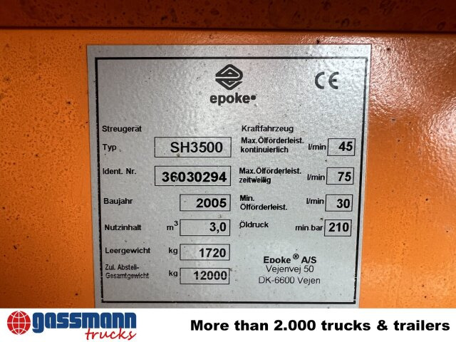 Aufsatzsalzstreuer SH3500 ca. 3m³ - Espalhador de areia/ Sal: foto 2 Aufsatzsalzstreuer SH3500 ca. 3m³ - Espalhador de areia/ Sal: foto 2