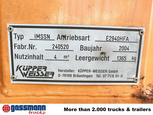 IMSSN E2940HFA Feuchtsalzstreuer, 4m³, 1950l - Espalhador de areia/ Sal por Veículo municipal/ Especial: foto 2 IMSSN E2940HFA Feuchtsalzstreuer, 4m³, 1950l - Espalhador de areia/ Sal por Veículo municipal/ Especial: foto 2