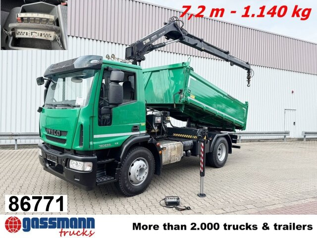 Iveco EuroCargo ML160E28 4x2 mit Kran Hiab XS 088 ES-2 - Camião basculante, Camião grua: foto 1 Iveco EuroCargo ML160E28 4x2 mit Kran Hiab XS 088 ES-2 - Camião basculante, Camião grua: foto 1