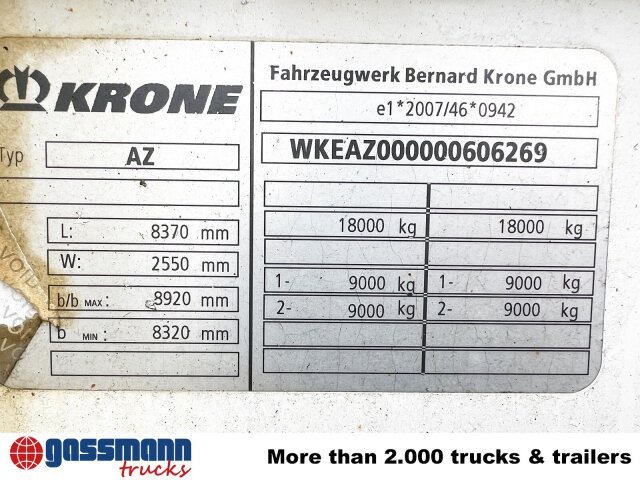 Krone AZP 18 Baustoffanhänger - Reboque plataforma/ Caixa aberta: foto 3 Krone AZP 18 Baustoffanhänger - Reboque plataforma/ Caixa aberta: foto 3