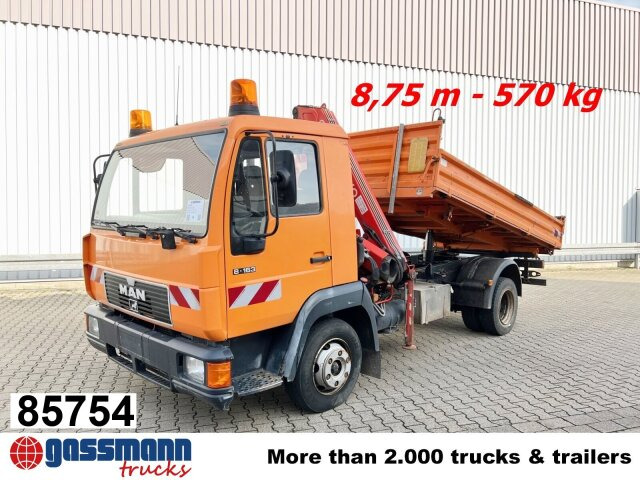 MAN 8.163 4x2 BB mit Kran Fassi F60A.23 - Camião basculante, Camião grua: foto 1 MAN 8.163 4x2 BB mit Kran Fassi F60A.23 - Camião basculante, Camião grua: foto 1