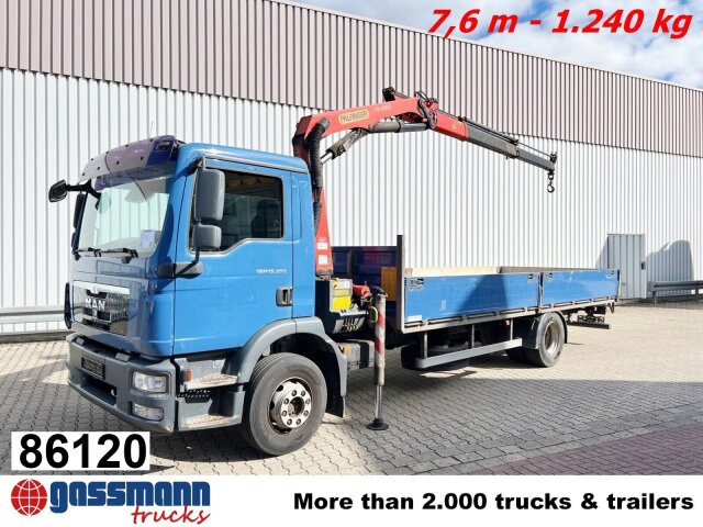 MAN TGM 15.250/340 4X2 BL mit Kran Palfinger PK - Camião de caixa aberta/ Plataforma, Camião grua: foto 1 MAN TGM 15.250/340 4X2 BL mit Kran Palfinger PK - Camião de caixa aberta/ Plataforma, Camião grua: foto 1