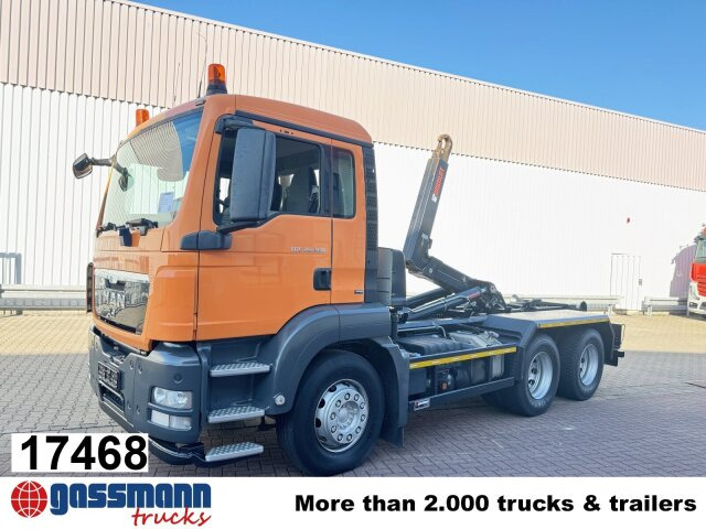 MAN TGS 26.360/440 6x4 BB, 2x AHK, Hiab Abroller Bj. - Camião polibenne: foto 1 MAN TGS 26.360/440 6x4 BB, 2x AHK, Hiab Abroller Bj. - Camião polibenne: foto 1