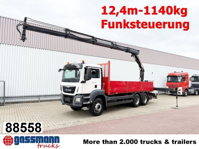 MAN TGS 33.400 6x4 BB, Navi, Heckkran PK18002-EH C, - Camião de caixa aberta/ Plataforma, Camião grua: foto 1 MAN TGS 33.400 6x4 BB, Navi, Heckkran PK18002-EH C, - Camião de caixa aberta/ Plataforma, Camião grua: foto 1