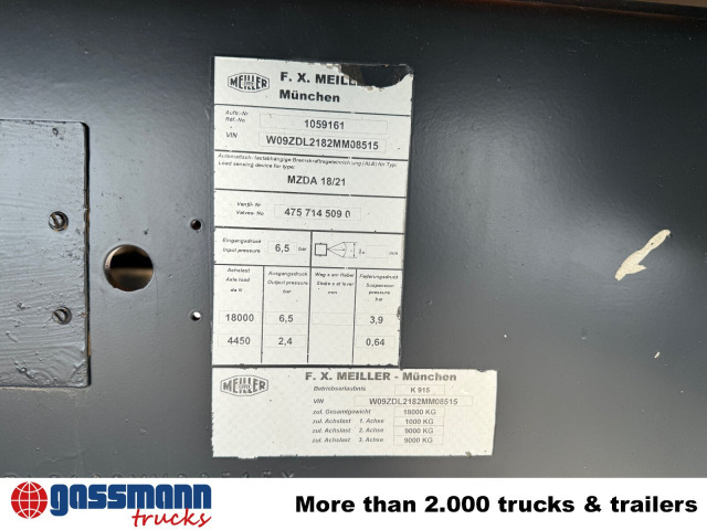 Meiller MZDA 18/21, Stahlbordwände, ca. 10m³ - Reboque basculante: foto 3 Meiller MZDA 18/21, Stahlbordwände, ca. 10m³ - Reboque basculante: foto 3