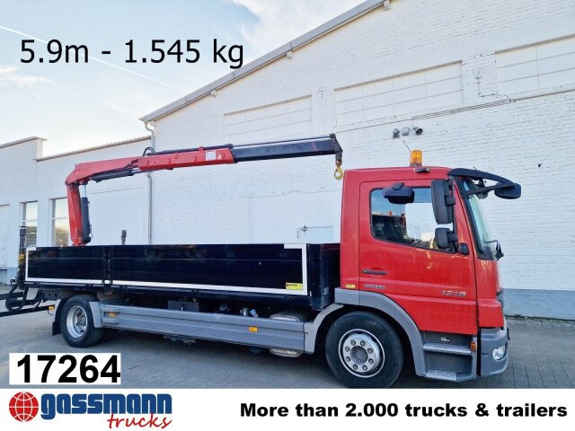 Mercedes-Benz 1218 L 4x2, Fassi Kran F 95A21 5.9m-1.545 kg, - Camião de caixa aberta/ Plataforma, Camião grua: foto 1 Mercedes-Benz 1218 L 4x2, Fassi Kran F 95A21 5.9m-1.545 kg, - Camião de caixa aberta/ Plataforma, Camião grua: foto 1