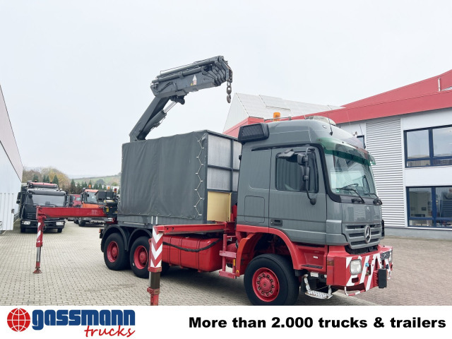 Camião de caixa aberta/ Plataforma, Camião grua Mercedes-Benz Actros 3346 AK 6x6, 134t Anhängelast WSK,: foto 10