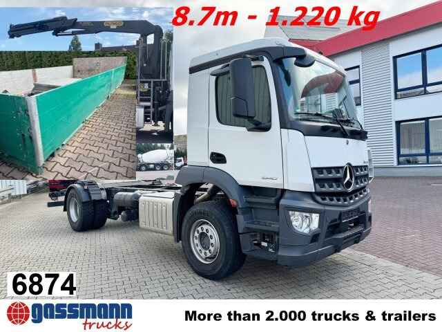Mercedes-Benz Arocs 1840 L 4x2, Kran Palfinger PK12001L, - Camião de caixa aberta/ Plataforma, Camião grua: foto 1 Mercedes-Benz Arocs 1840 L 4x2, Kran Palfinger PK12001L, - Camião de caixa aberta/ Plataforma, Camião grua: foto 1
