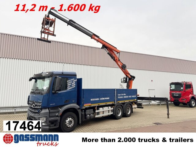 Mercedes-Benz Arocs 2642 6x4 mit Heckkran Atlas AK 186.3 V-2 - Camião de caixa aberta/ Plataforma, Camião grua: foto 1 Mercedes-Benz Arocs 2642 6x4 mit Heckkran Atlas AK 186.3 V-2 - Camião de caixa aberta/ Plataforma, Camião grua: foto 1
