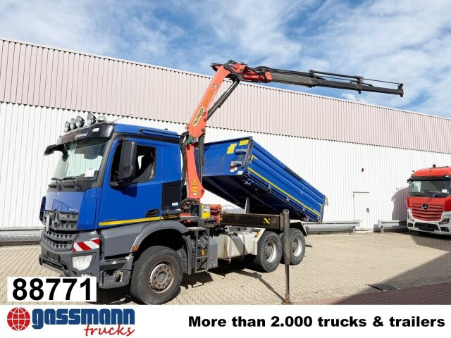 Mercedes-Benz Arocs 2643 K 6x4, Kran Palfinger PK13001-K B, - Camião basculante, Camião grua: foto 1 Mercedes-Benz Arocs 2643 K 6x4, Kran Palfinger PK13001-K B, - Camião basculante, Camião grua: foto 1