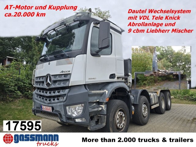 Mercedes-Benz Arocs 3240 8x4, VDL Tele-Knick Abrollanlage - Camião polibenne: foto 1 Mercedes-Benz Arocs 3240 8x4, VDL Tele-Knick Abrollanlage - Camião polibenne: foto 1