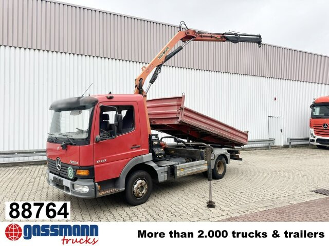Mercedes-Benz Atego 818 K 4x2 mit Kran Palfinger PK 6500, 2x - Camião basculante, Camião grua: foto 1 Mercedes-Benz Atego 818 K 4x2 mit Kran Palfinger PK 6500, 2x - Camião basculante, Camião grua: foto 1