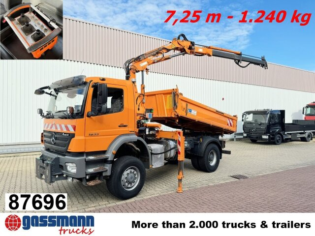 Mercedes-Benz Axor 1833 AK 4x4, Winterdienstausstattung, Kran - Camião basculante, Camião grua: foto 1 Mercedes-Benz Axor 1833 AK 4x4, Winterdienstausstattung, Kran - Camião basculante, Camião grua: foto 1