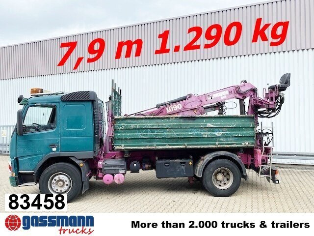 Volvo FM12-420 4x2 mit Heckkran Jonsered 1090, - Camião basculante, Camião grua: foto 1 Volvo FM12-420 4x2 mit Heckkran Jonsered 1090, - Camião basculante, Camião grua: foto 1