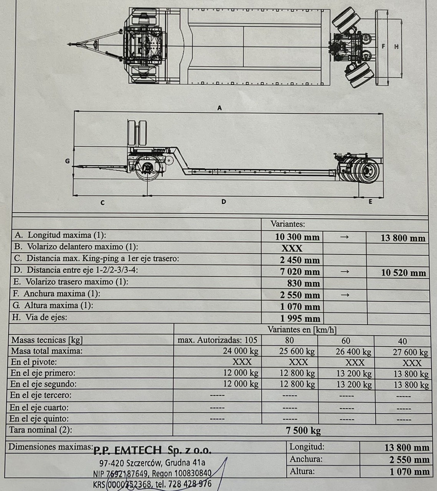EMTECH PCN 18 PNZ-S Tiefbett zagłębiana Rozsuwana UNIKAT JAK NOWA - Reboque baixa: foto 5 EMTECH PCN 18 PNZ-S Tiefbett zagłębiana Rozsuwana UNIKAT JAK NOWA - Reboque baixa: foto 5