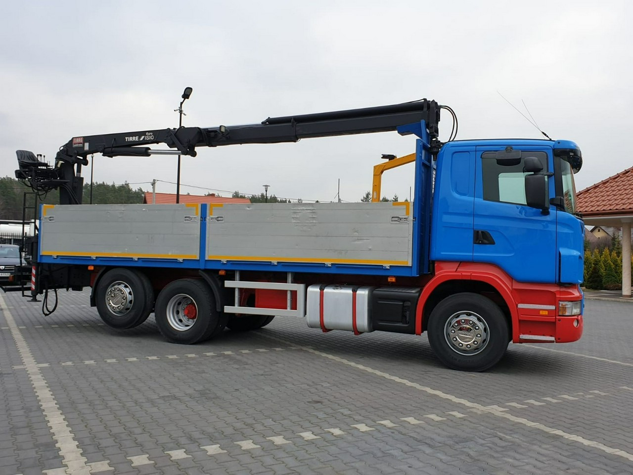 Scania R 400 LB 6x2 HDS Budowlanka Widły Oś Skrętna Super Stan - Camião de caixa aberta/ Plataforma, Camião grua: foto 5 Scania R 400 LB 6x2 HDS Budowlanka Widły Oś Skrętna Super Stan - Camião de caixa aberta/ Plataforma, Camião grua: foto 5