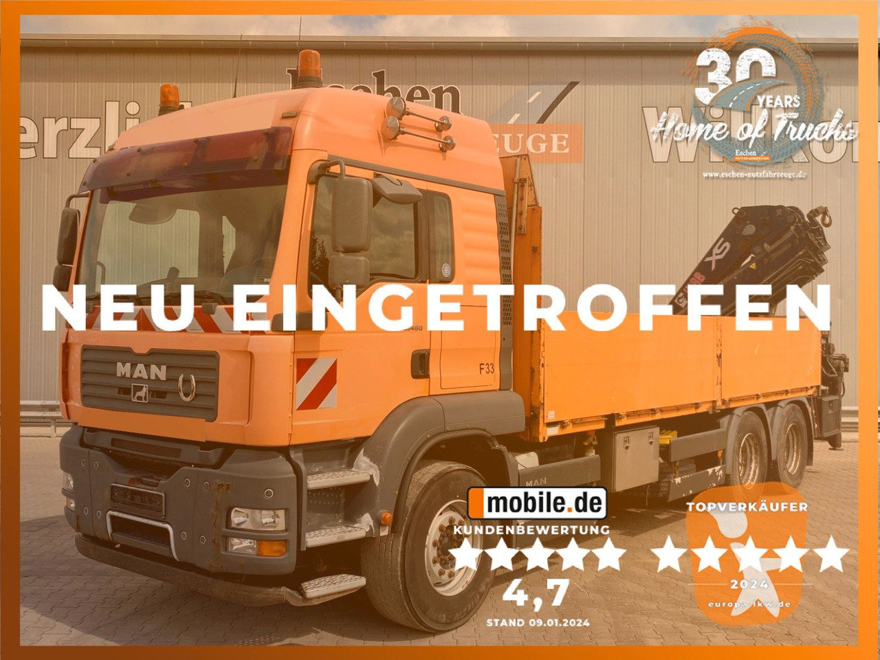 MAN TGA 26.480 6x4 | HIAB 377 EP-4*Funk*Retarder*AHK - Camião de caixa aberta/ Plataforma, Camião grua: foto 1 MAN TGA 26.480 6x4 | HIAB 377 EP-4*Funk*Retarder*AHK - Camião de caixa aberta/ Plataforma, Camião grua: foto 1