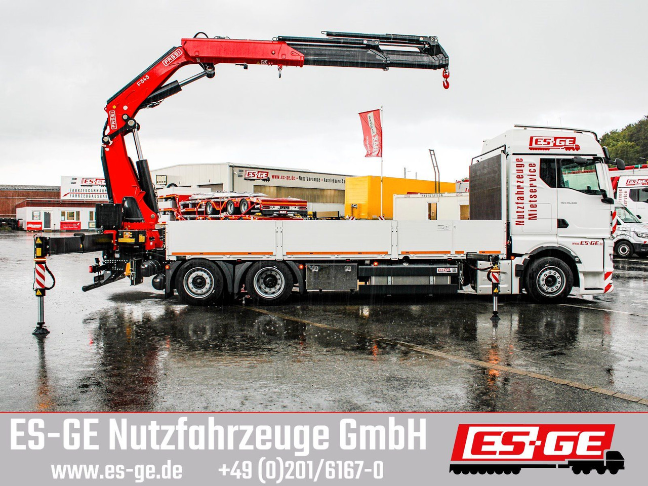 Camião de caixa aberta/ Plataforma, Camião grua MAN TGX 26.480 6x2-4 LL CH mit Fassi F545RA.2.26: foto 6