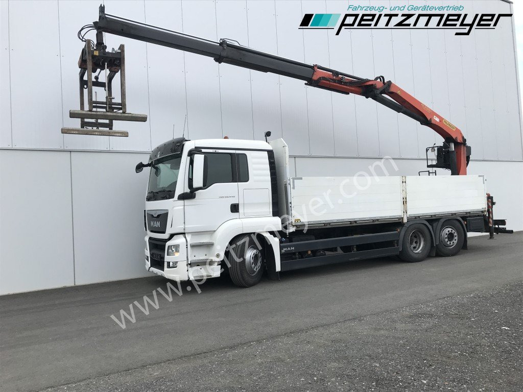 MAN TGS 26.440 FL 6x2 Palfinger PK 21001 L Steinzange, EU 6, Lenkachse - Camião de caixa aberta/ Plataforma, Camião grua: foto 1 MAN TGS 26.440 FL 6x2 Palfinger PK 21001 L Steinzange, EU 6, Lenkachse - Camião de caixa aberta/ Plataforma, Camião grua: foto 1