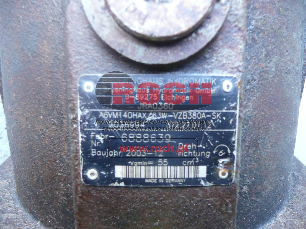 BRUENINGHAUS HYDROMATIK A6VM140HAX/63W-VZB380A-SK 2036994 372.27.01.12 JRA0360 - Motor hidráulico: foto 1 BRUENINGHAUS HYDROMATIK A6VM140HAX/63W-VZB380A-SK 2036994 372.27.01.12 JRA0360 - Motor hidráulico: foto 1