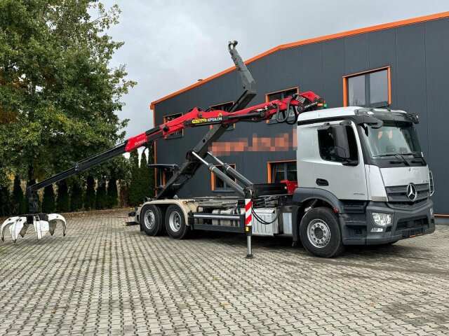 Mercedes-Benz ACTROS 2546 6x2 Abrollkip Kran Palfinger Q150Z95 - Camião polibenne, Camião grua: foto 2 Mercedes-Benz ACTROS 2546 6x2 Abrollkip Kran Palfinger Q150Z95 - Camião polibenne, Camião grua: foto 2