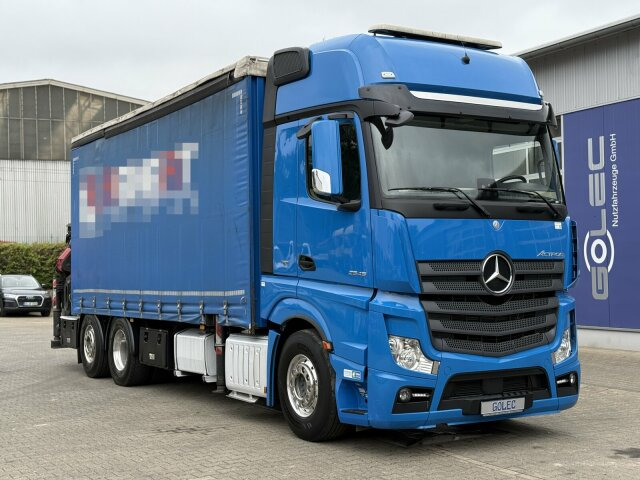 Mercedes-Benz Actros 6x2 Pritsche Kran Palfinger PK34002 + JIB - Camião de lona, Camião grua: foto 1 Mercedes-Benz Actros 6x2 Pritsche Kran Palfinger PK34002 + JIB - Camião de lona, Camião grua: foto 1
