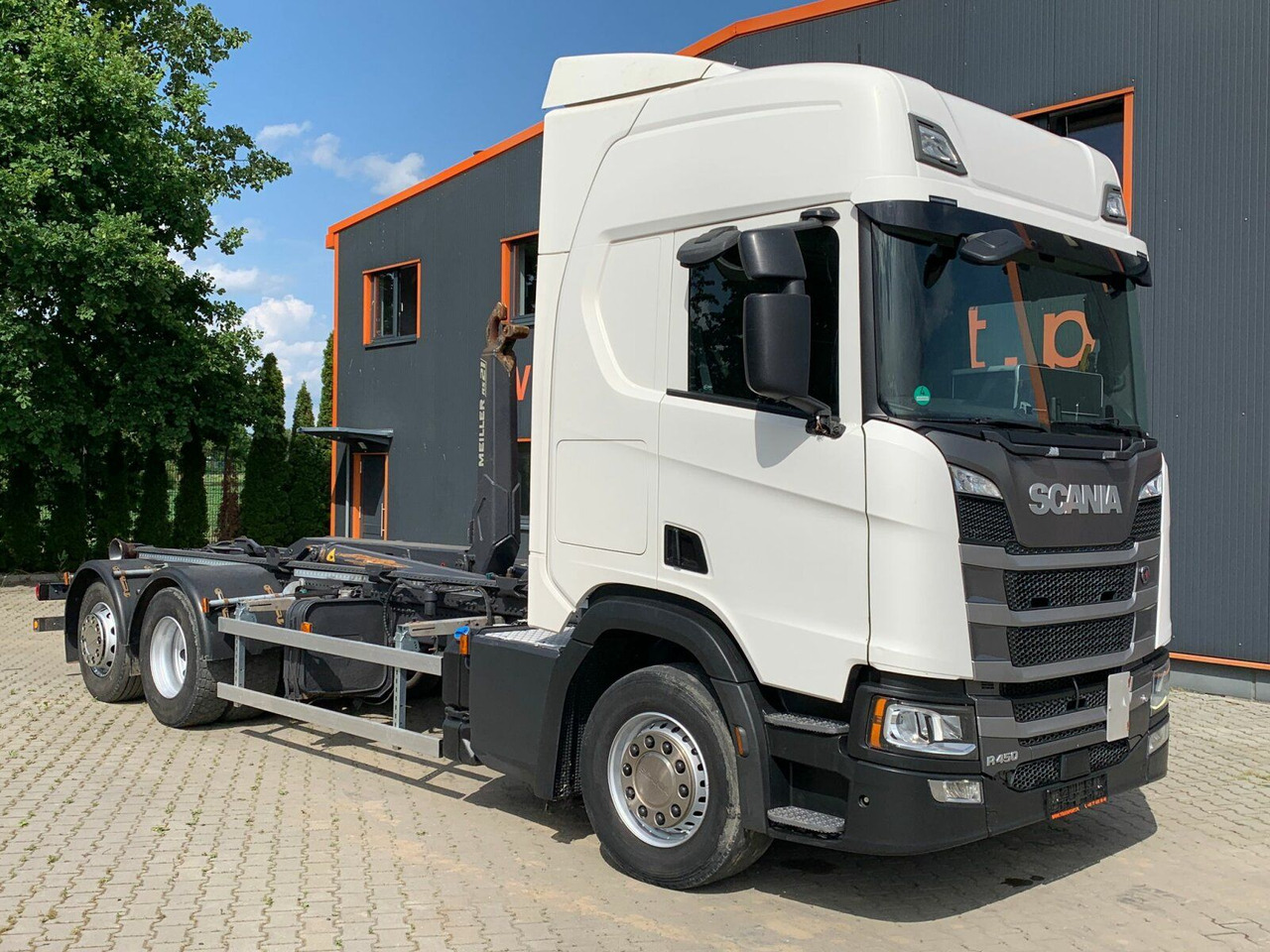 Scania R450 6x2 Abrollkipper MEILLER*Lenkachse Retarder - Camião polibenne: foto 1 Scania R450 6x2 Abrollkipper MEILLER*Lenkachse Retarder - Camião polibenne: foto 1