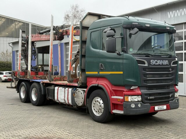 Scania R560 6x4 Holztransport Kran LOGLIFT HIAB 140S79R - Camião de transporte de madeira, Camião grua: foto 1 Scania R560 6x4 Holztransport Kran LOGLIFT HIAB 140S79R - Camião de transporte de madeira, Camião grua: foto 1