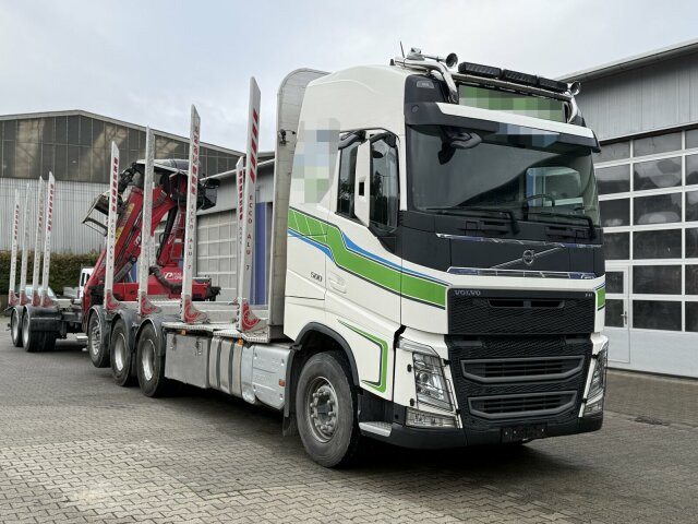 Volvo FH 510 8x4 Holztransporter Kran PENZ + Anhänger - Camião de transporte de madeira, Camião grua: foto 1 Volvo FH 510 8x4 Holztransporter Kran PENZ + Anhänger - Camião de transporte de madeira, Camião grua: foto 1