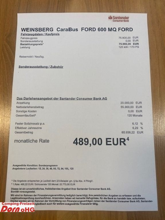 Campervan Weinsberg CaraBus 600 MQ Automatik/Assistenzpaket Weinsberg CaraBus 600 MQ Automatik/Assistenzpaket: foto 6