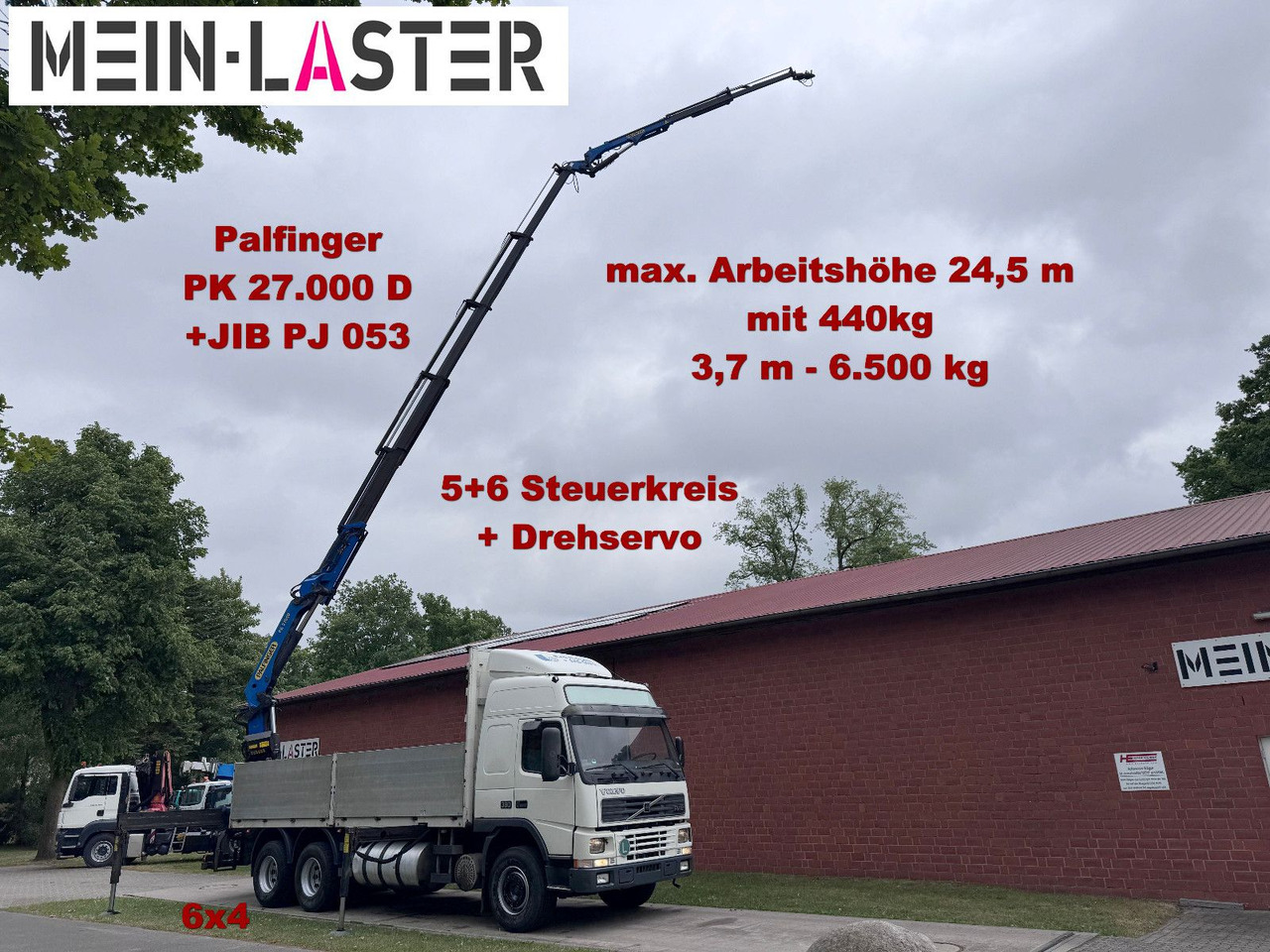 Volvo FM12 380 PK 27000D 24,5m 5+6 Deutscher LKW - Camião grua: foto 1 Volvo FM12 380 PK 27000D 24,5m 5+6 Deutscher LKW - Camião grua: foto 1