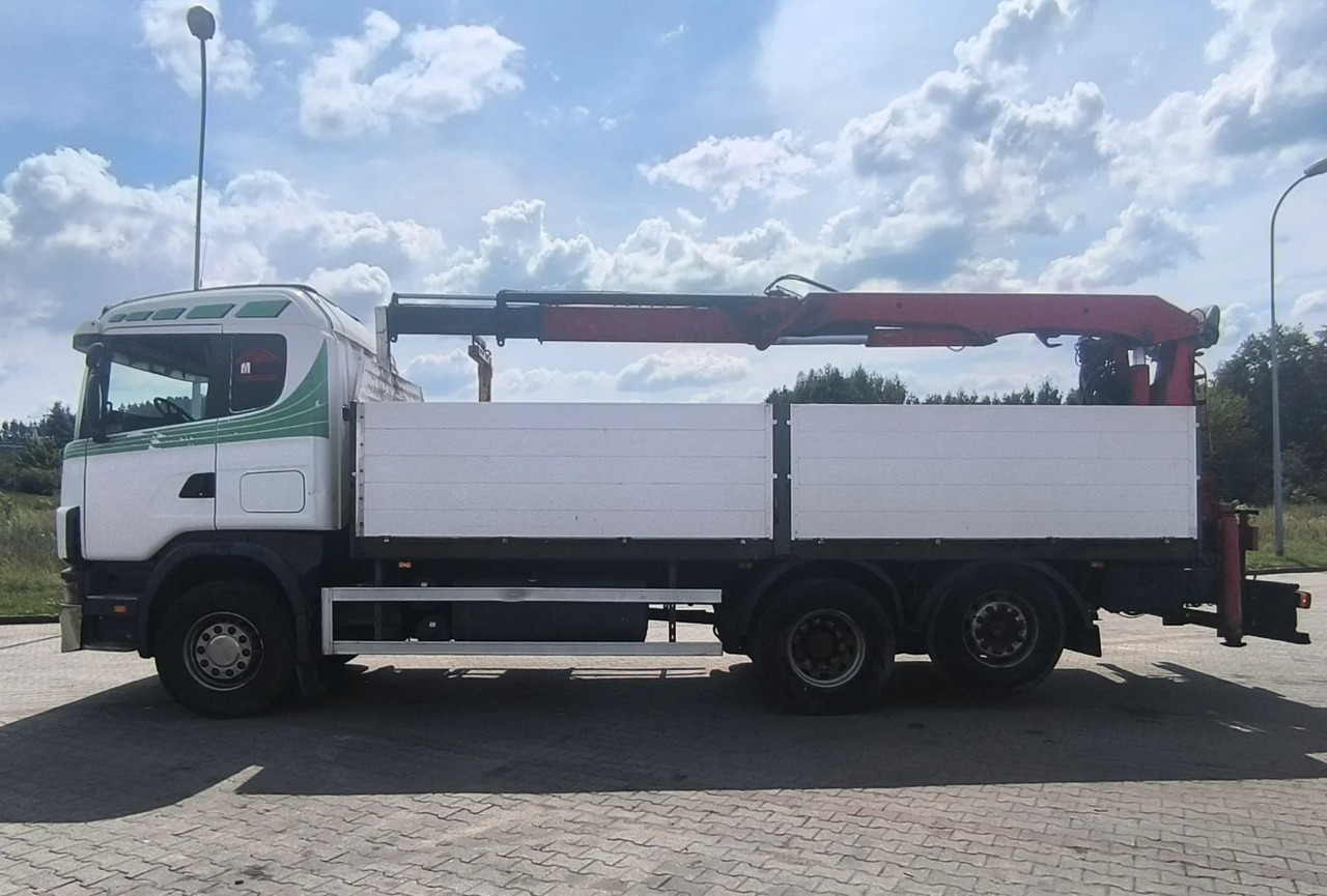 SCANIA 144.460 - Camião de caixa aberta/ Plataforma, Camião grua: foto 4 SCANIA 144.460 - Camião de caixa aberta/ Plataforma, Camião grua: foto 4