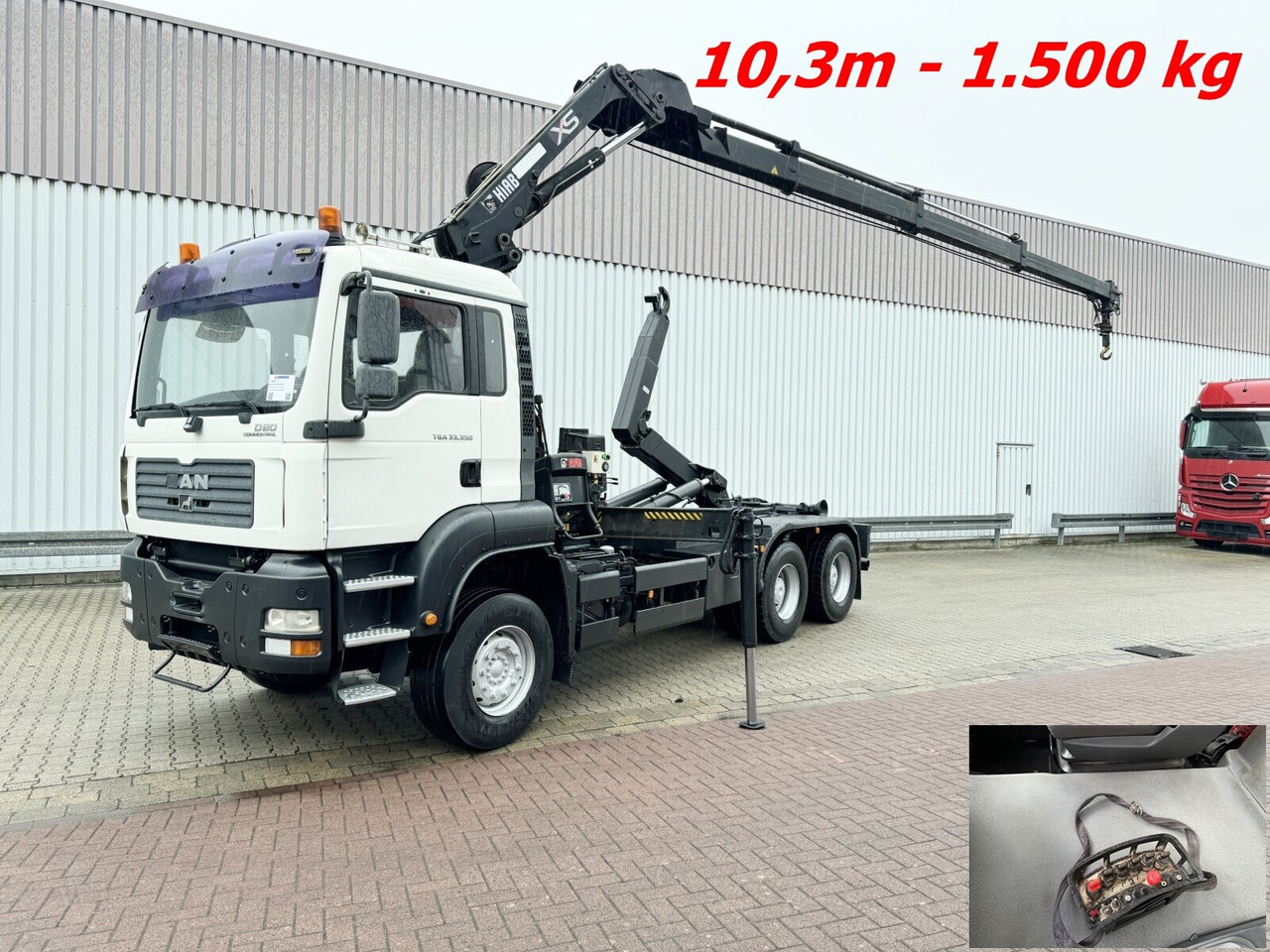 MAN TGA 33.350 6X4 BB TGA 33.350 6X4 BB mit Kran Hiab 166 E-3 HiDuo, Funk - Camião polibenne, Camião grua: foto 1 MAN TGA 33.350 6X4 BB TGA 33.350 6X4 BB mit Kran Hiab 166 E-3 HiDuo, Funk - Camião polibenne, Camião grua: foto 1