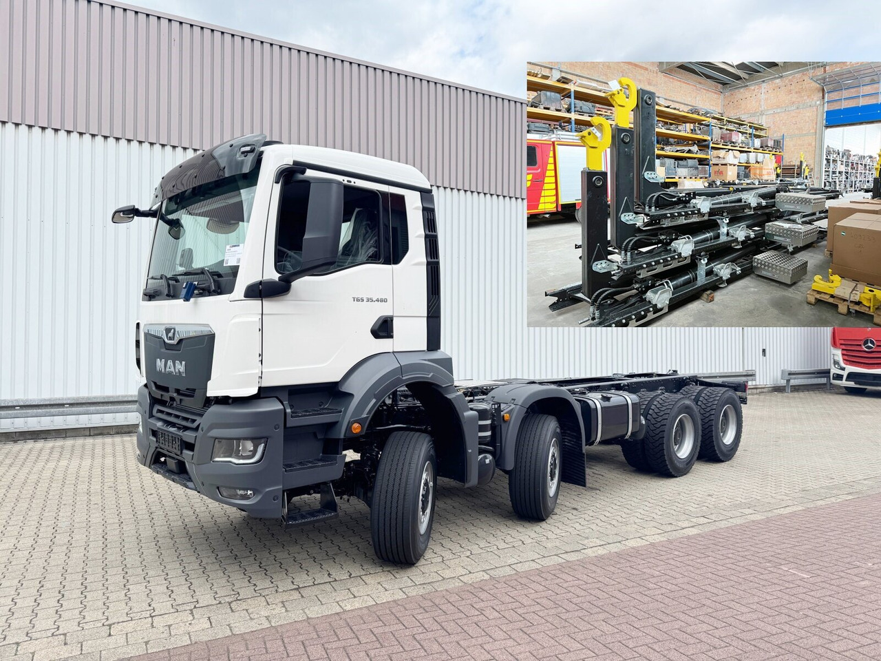 MAN TGS 35.480 8x8 BB CH TGS 35.480 8x8 BB CH, Hohe Bauart, Nebenantrieb - Camião polibenne: foto 1 MAN TGS 35.480 8x8 BB CH TGS 35.480 8x8 BB CH, Hohe Bauart, Nebenantrieb - Camião polibenne: foto 1